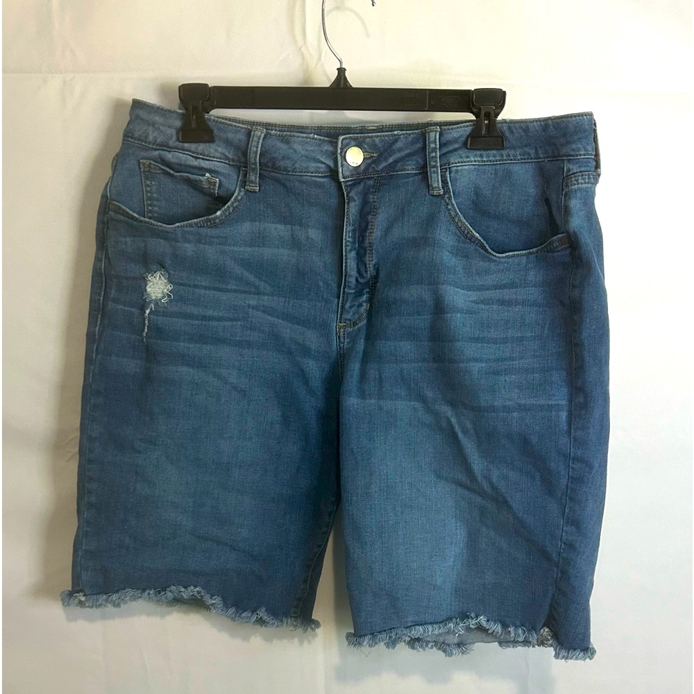 Mid Rise Denim Bermuda Shorts 9” Inseam